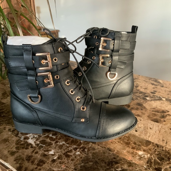 Top Moda Rachel combat style boots - Picture 3 of 6